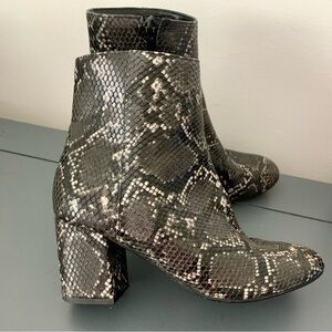 Snakeskin Pattern Ankle Boots
